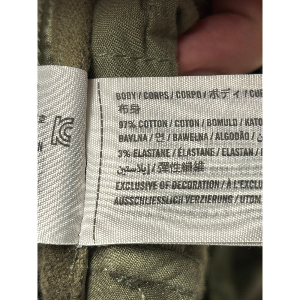 Y2k Abercrombie & Fitch Olive Green Cargo Pants Satin Trim Low Rise Size 27X28 - Picture 7 of 14